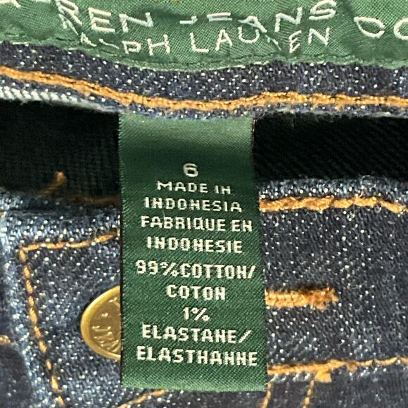 Lauren Ralph Lauren Womens Jeans Classic Straight Leg Mid Rise Dark Blue Rinse 6 - Picture 9 of 14